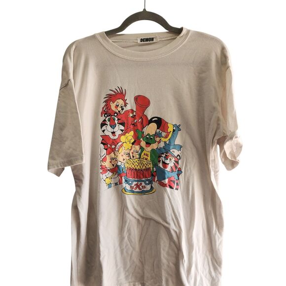 Demon Graphic Print T Shirt Mens Sz Large Kellogg Character's 90s Cereal Novelty - Picture 1 of 4